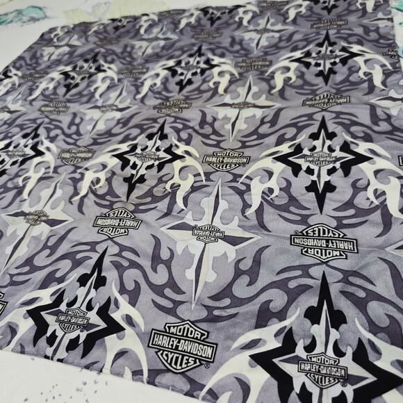 Vintage Silk Harley-Davidson Grey Scale Scarf - Picture 1 of 7